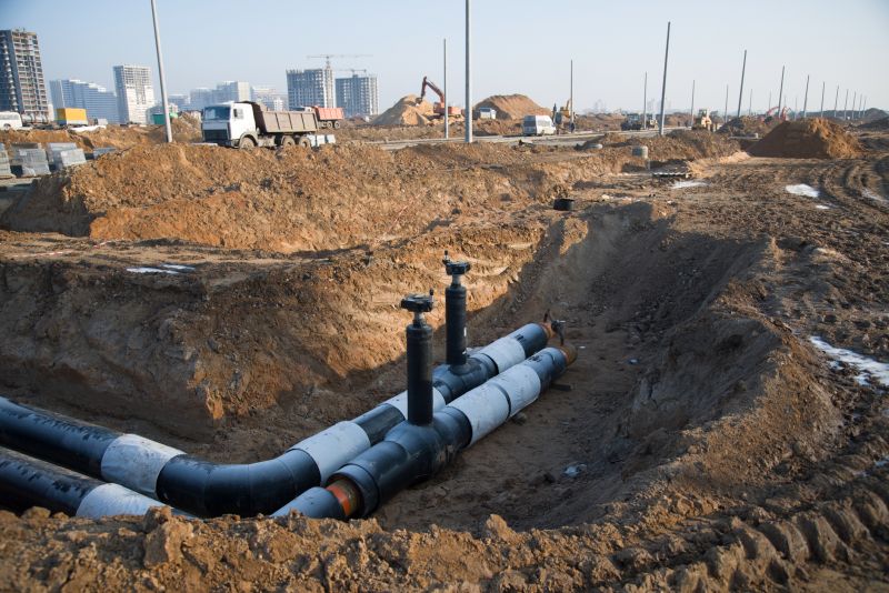 Construction Site with Pipelines